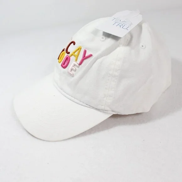 Time And Tru Cream Vacay Mode Cap Baseball Hat Women's One Size NWT Ivory White - Picture 3 of 6